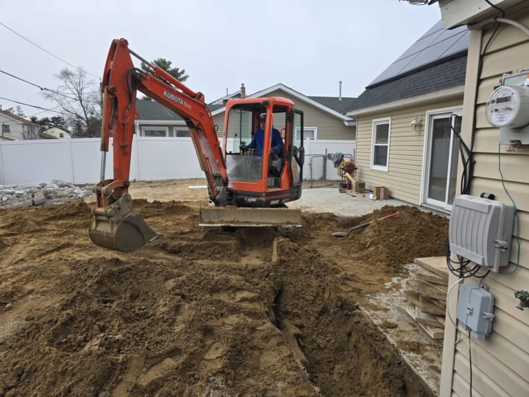 caterpillar doing excavation work for a new sewer line